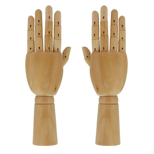 Wooden manikin hands - wooden, left