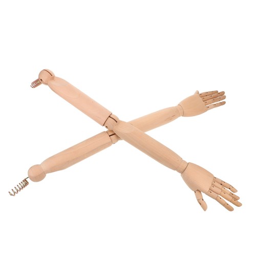 Articulated wood hand - wood, model